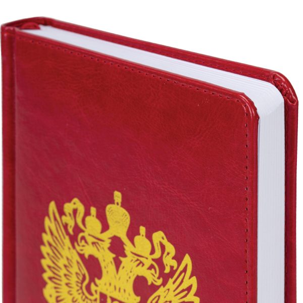 Ежедневник датированный 2026 А5 138х213 мм, BRAUBERG "State", под кожу, красный, 117414 — изображение 3
