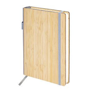 Ежедневник недатированный, А5, 145х213 мм, BRAUBERG "Bamboo", резинка-фиксатор, держатель для ручки, 160 л., бамбук, 117137