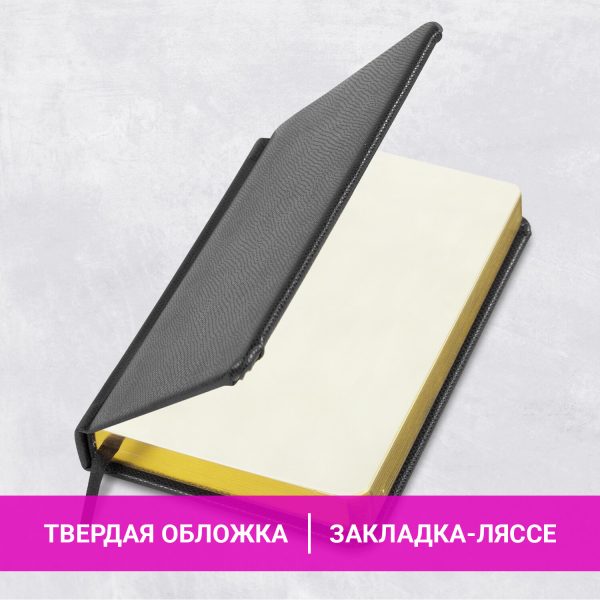 Ежедневник недатированный МАЛЫЙ ФОРМАТ А6, 100х150 мм, BRAUBERG "Iguana", кожзам, 160 л., черный, 125104 — изображение 13