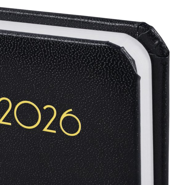 Ежедневник датированный 2026, МАЛЫЙ ФОРМАТ 100х150 мм, А6, BRAUBERG "Select", балакрон, черный, 117260 — изображение 4