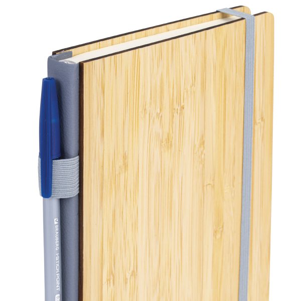 Ежедневник недатированный, А5, 145х213 мм, BRAUBERG "Bamboo", резинка-фиксатор, держатель для ручки, 160 л., бамбук, 117137 — изображение 6
