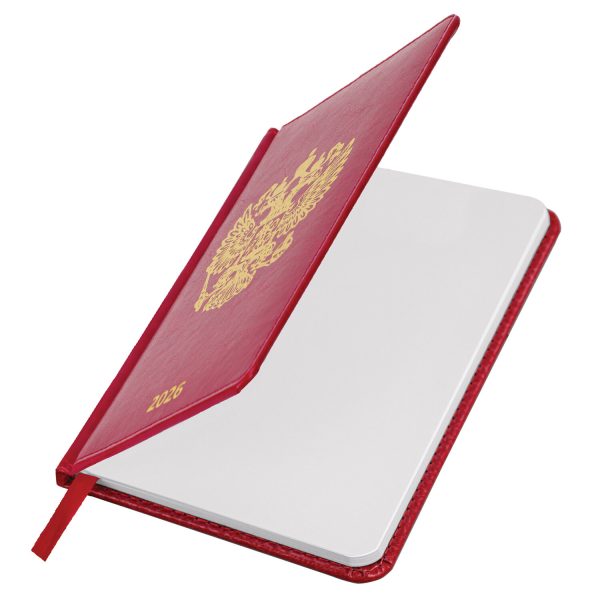 Ежедневник датированный 2026 А5 138х213 мм, BRAUBERG "State", под кожу, красный, 117414 — изображение 5