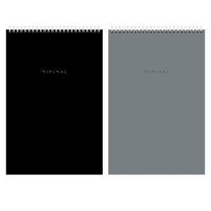 Блокнот ДЭК А4 198х297 мм, 80 л., КОМПЛЕКТ 2 шт., гребень, подложка, BRAUBERG "Minimal Classic", 116452