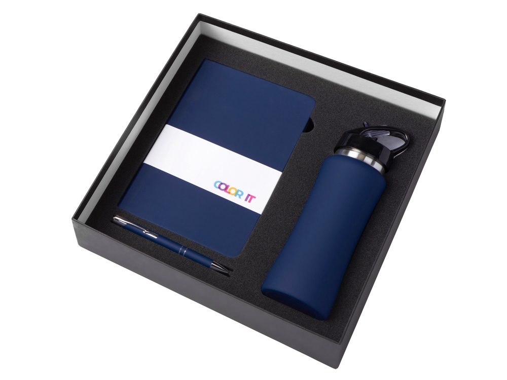 Подарочный набор "Color it" с блокнотом, металлической ручкой и бутылкой Подарочный набор "Color it" с блокнотом, металлической ручкой и бутылкой — изображение 2