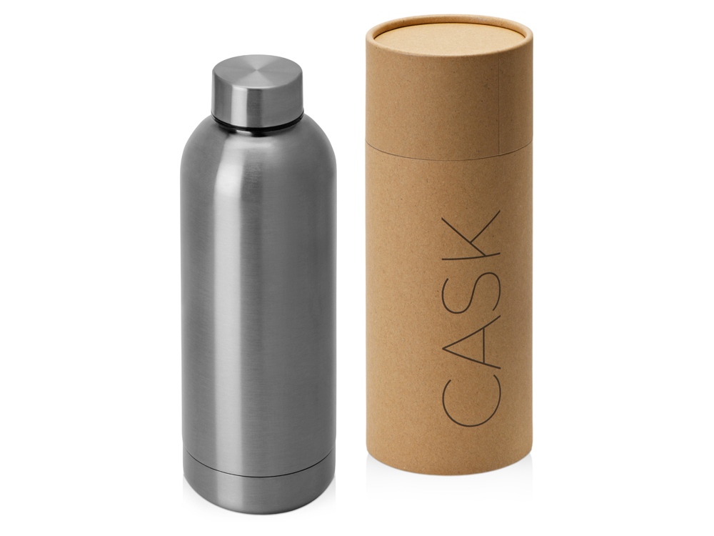 Вакуумная термобутылка с медной изоляцией «Cask», тубус, 500 мл - серебристый глянцевый Вакуумная термобутылка с медной изоляцией «Cask», тубус, 500 мл