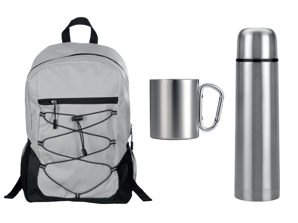 Набор туриста с термосом и кружкой в рюкзаке Набор туриста с термосом и кружкой в рюкзаке