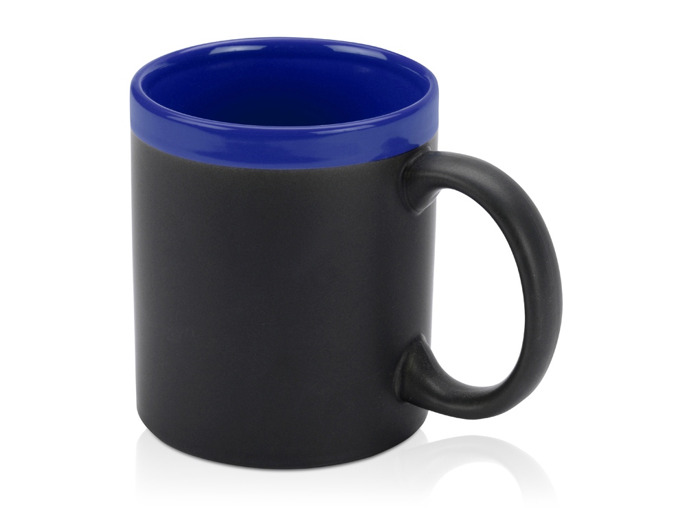 Кружка с покрытием для рисования мелом «Да Винчи» - черный/синий Кружка с покрытием для рисования мелом «Да Винчи»