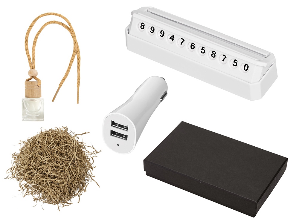 Подарочный набор с автовизиткой и USB адаптером Подарочный набор с автовизиткой и USB адаптером