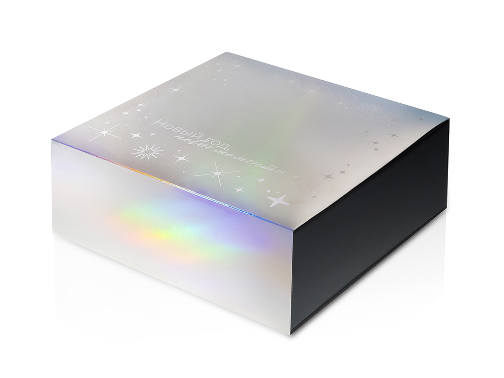 Подарочная коробка с голографическим шубером «Aurora», L Подарочная коробка с голографическим шубером «Aurora», L