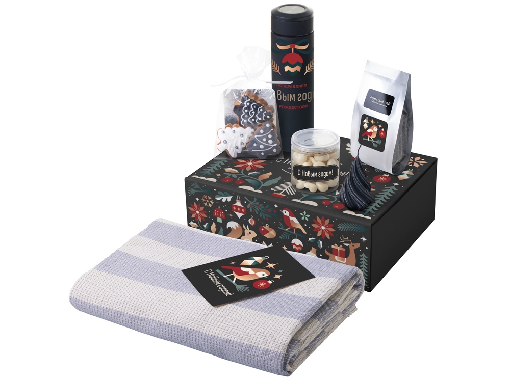 Подарочный набор «Re:Warm» с пледом, термосом и свечой Подарочный набор «Re:Warm» с пледом, термосом и свечой