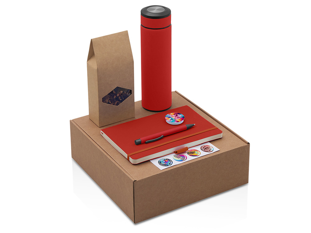 Набор «Warmpage» с термосом, блокнотом, ручкой и чаем Набор «Warmpage» с термосом, блокнотом, ручкой и чаем