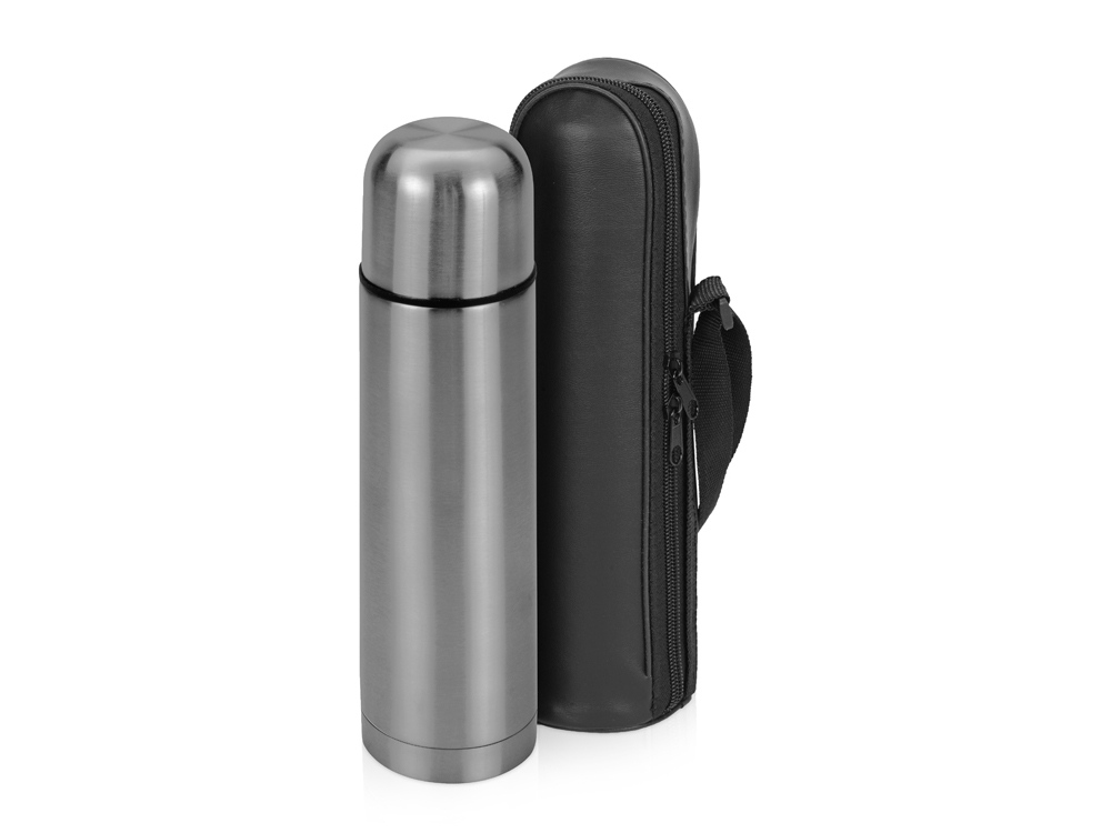 Термос «Ямал» с чехлом - серебристый Термос «Ямал» с чехлом