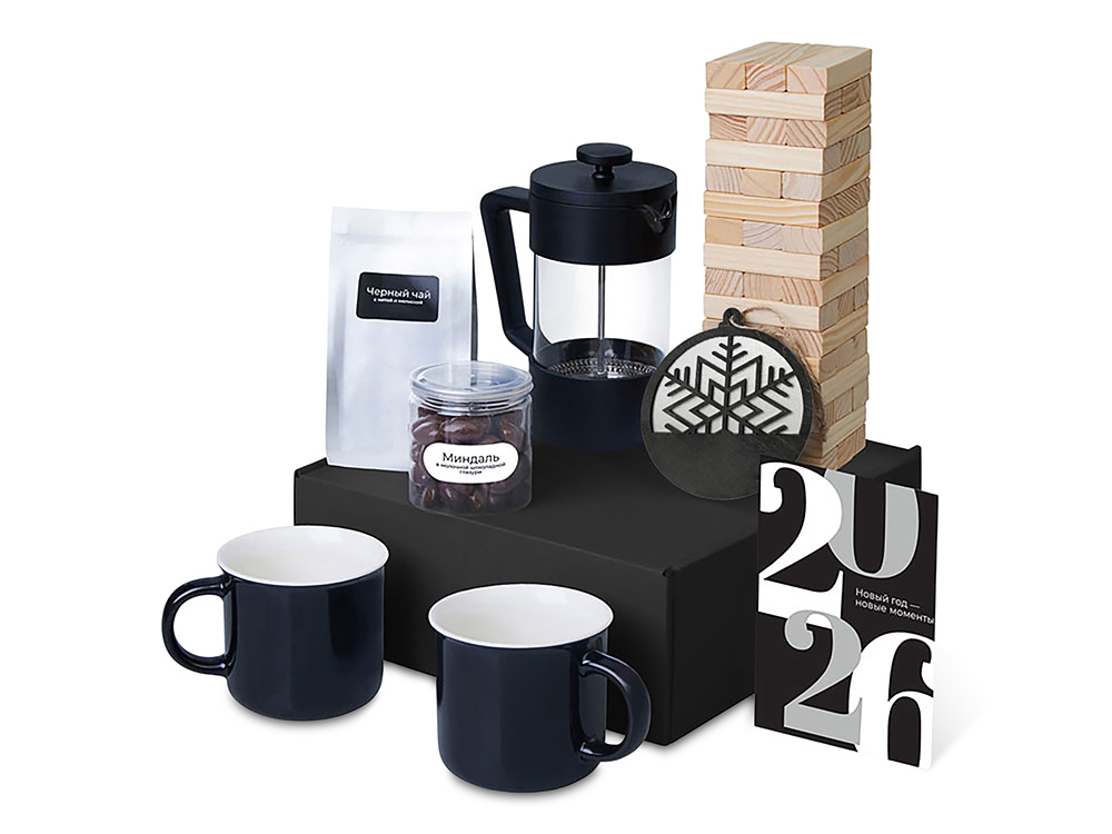 Подарочный набор «Re:Together» с френчпрессом, кружками и дженгой Подарочный набор «Re:Together» с френчпрессом, кружками и дженгой — изображение 2