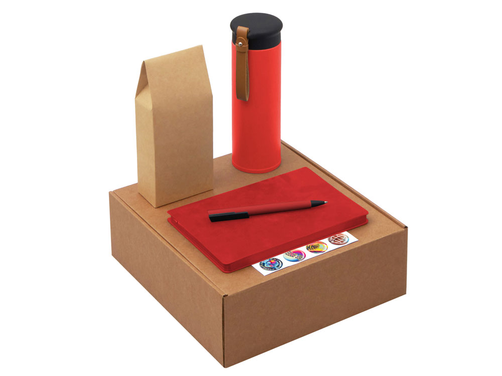 Набор «Draftea» с блокнотом, ручкой, термосом и чаем Набор «Draftea» с блокнотом, ручкой, термосом и чаем