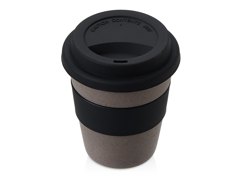Стакан из бамбукового волокна «Café» - серо-коричневый/черный