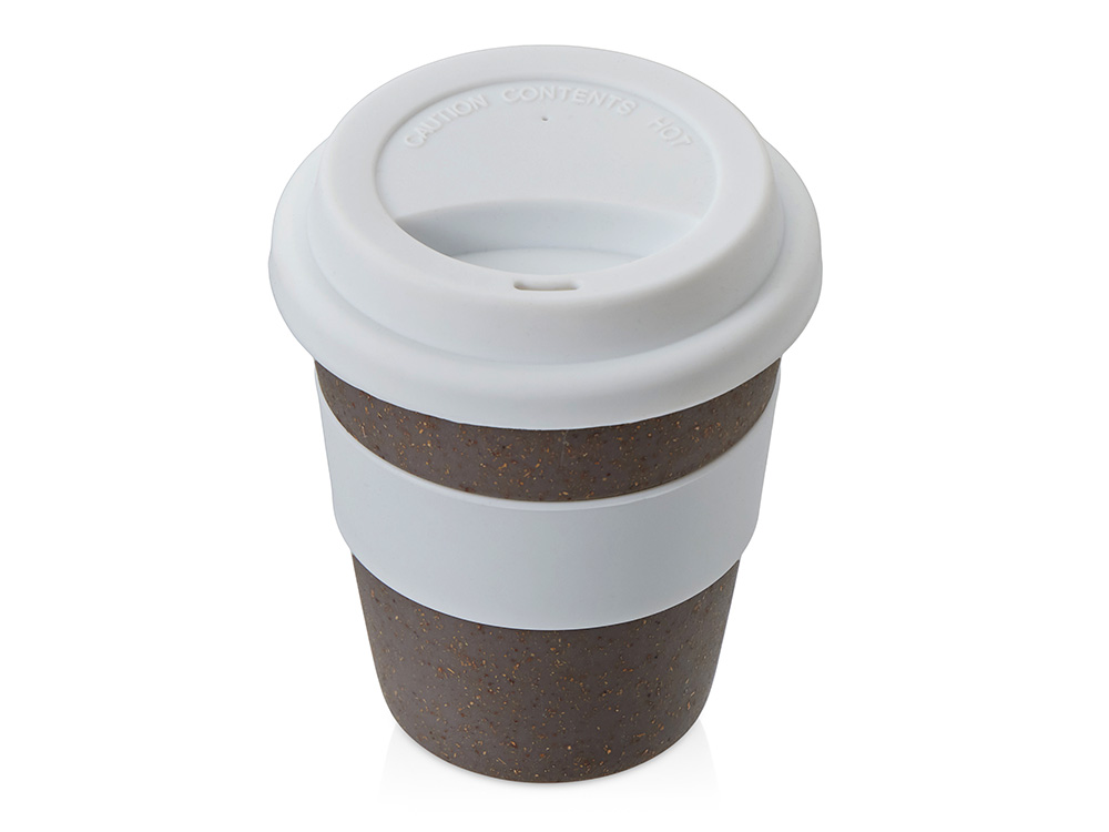 Стакан из бамбукового волокна «Café» - серо-коричневый/белый