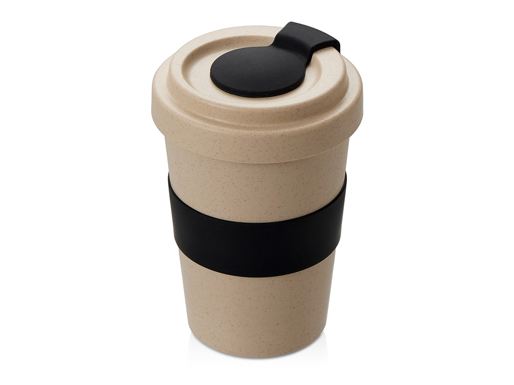 Стакан из пшеничного волокна «Flava» - бежевый/черный