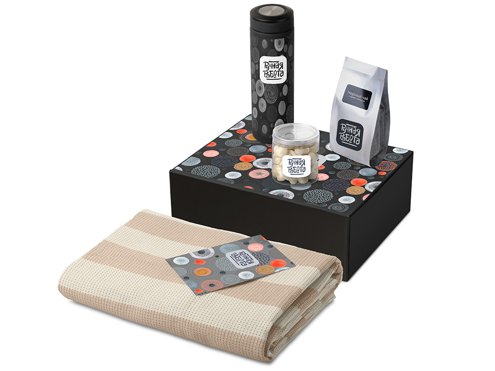 Подарочный набор «Re:y. Warm» с пледом, термосом и чаем