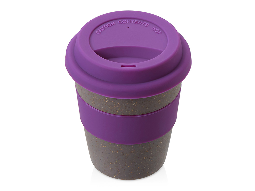 Стакан из бамбукового волокна «Café» - серо-коричневый/фиолетовый