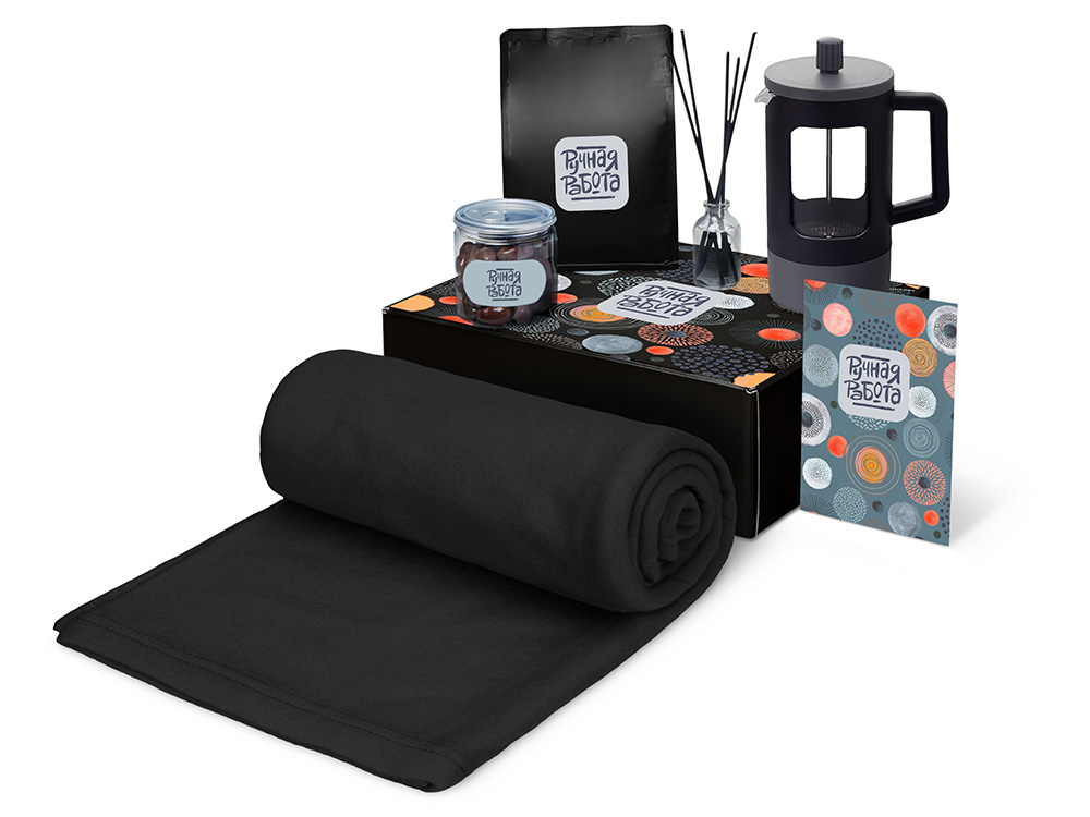 Подарочный набор «Re:y. Vive» с пледом, френч-прессом и кофе