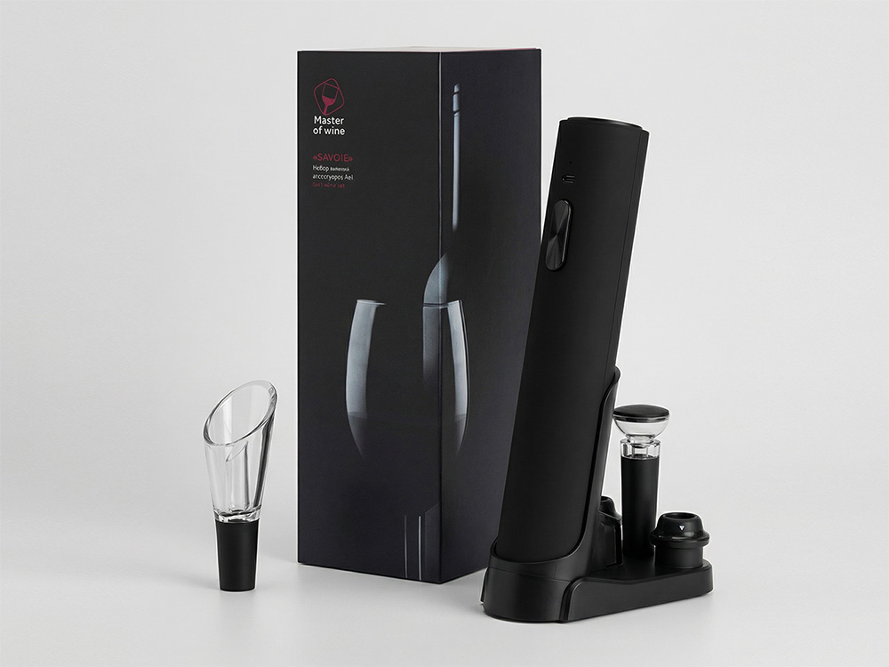 Набор винных аксессуаров 4в1 «Savoie» с покрытием soft touch