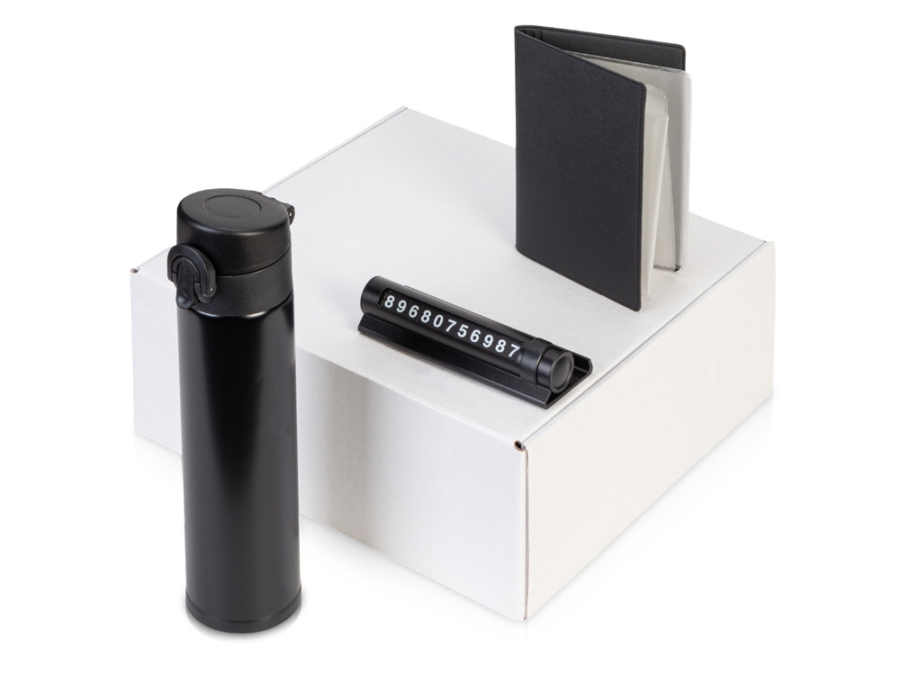 Подарочный набор «Premier» с термокружкой, парковочной визиткой и обложкой для документов Подарочный набор «Premier» с термокружкой, парковочной визиткой и обложкой для документов