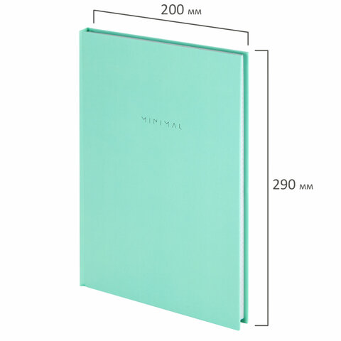 Блокнот БОЛЬШОЙ ФОРМАТ 200х290 мм, А4, 80 л., твердый, клетка, BRAUBERG "Minimal", мятный, 116435 Блокнот БОЛЬШОЙ ФОРМАТ 200х290 мм, А4, 80 л., твердый, клетка, BRAUBERG "Minimal", мятный, 116435 — изображение 2