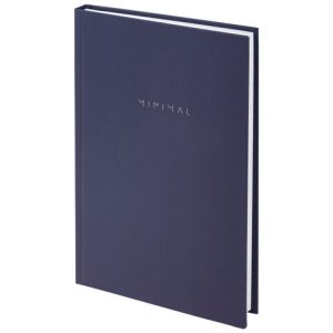 Блокнот А5 134х206 мм, 80 л., твёрдый, клетка, BRAUBERG "Minimal", синий, 116439