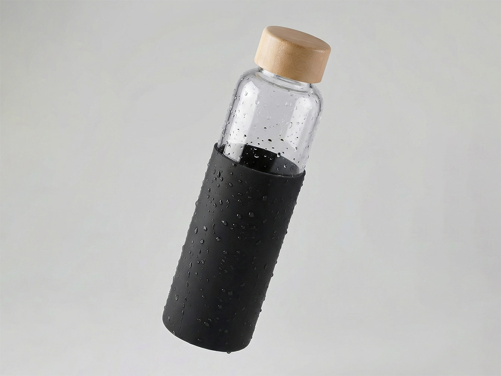 Стеклянная бутылка для воды в силиконовом чехле «Refine» Стеклянная бутылка для воды в силиконовом чехле «Refine»