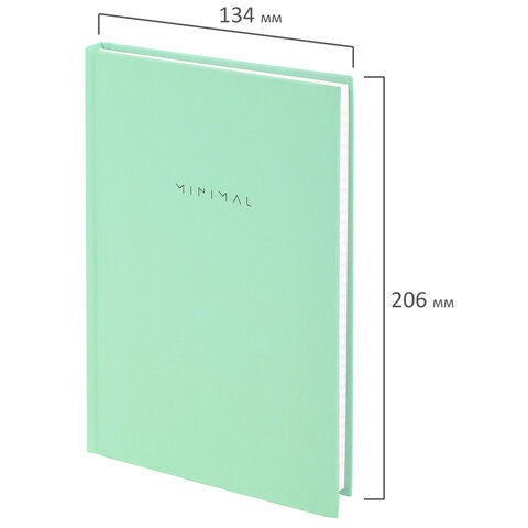 Блокнот А5 134х206 мм, 80 л., твёрдый, клетка, BRAUBERG "Minimal", мятный, 116443 Блокнот А5 134х206 мм, 80 л., твёрдый, клетка, BRAUBERG "Minimal", мятный, 116443 — изображение 2