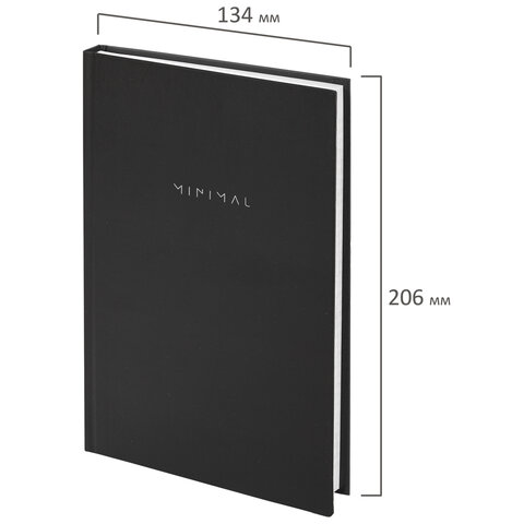 Блокнот А5 134х206 мм, 80 л., твёрдый, клетка, BRAUBERG "Minimal", черный, 116436 Блокнот А5 134х206 мм, 80 л., твёрдый, клетка, BRAUBERG "Minimal", черный, 116436 — изображение 2