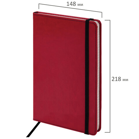 Блокнот А5 (148x218 мм), BRAUBERG "Office", под кожу, 80 л., резинка, клетка, красный, 111030 Блокнот А5 (148x218 мм), BRAUBERG "Office", под кожу, 80 л., резинка, клетка, красный, 111030 — изображение 3