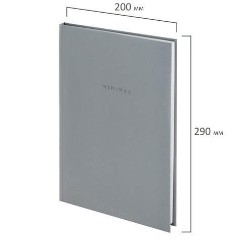 Блокнот БОЛЬШОЙ ФОРМАТ 200х290 мм, А4, 80 л., твердый, клетка, BRAUBERG "Minimal", серый, 116433 Блокнот БОЛЬШОЙ ФОРМАТ 200х290 мм, А4, 80 л., твердый, клетка, BRAUBERG "Minimal", серый, 116433 — изображение 2