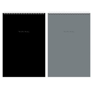 Блокнот ДЭК А4, 198х297 мм, 80 л., КОМПЛЕКТ 2 шт., гребень, подложка, BRAUBERG "Minimal Classic", 116452