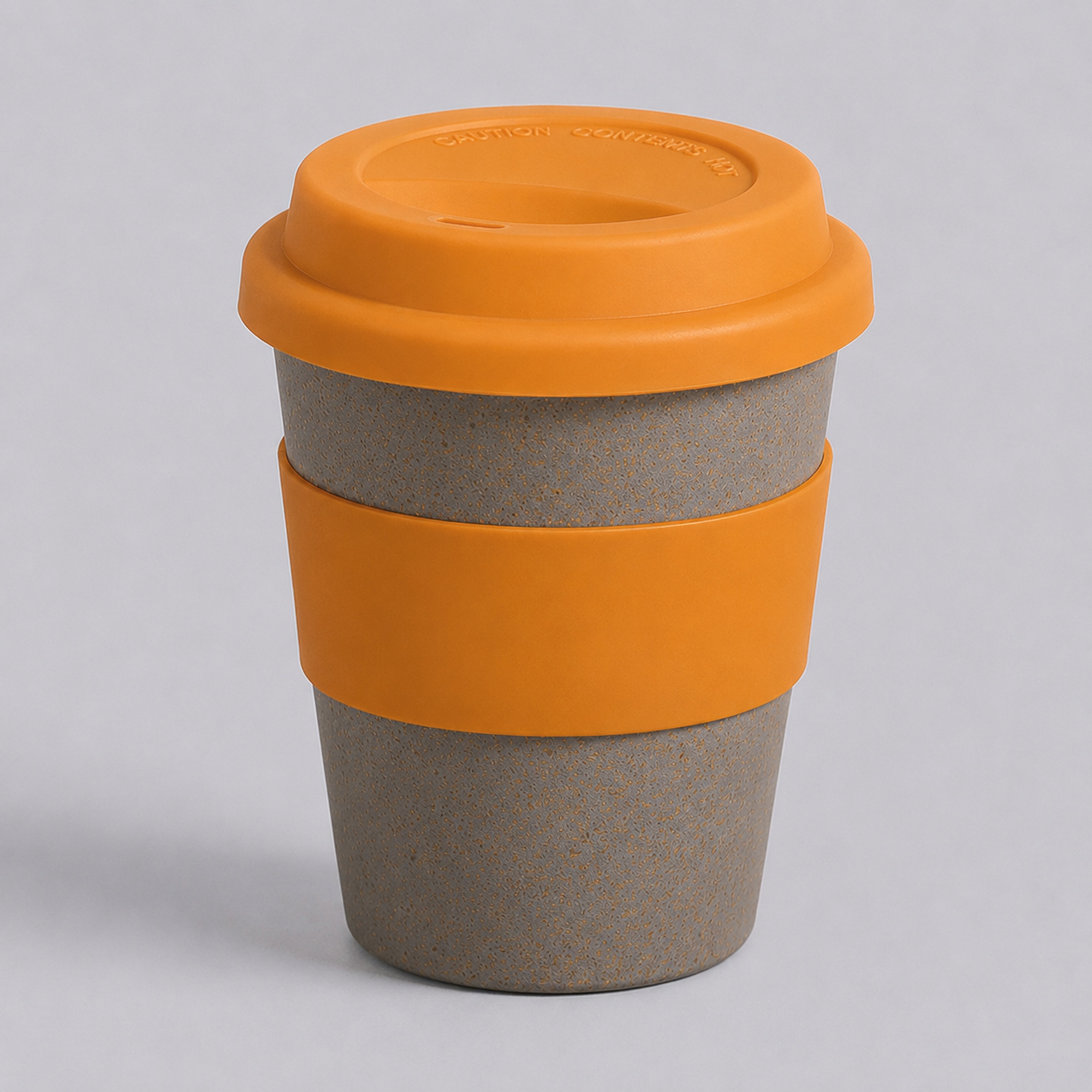 Стакан из бамбукового волокна «Café» - серо-коричневый/оранжевый