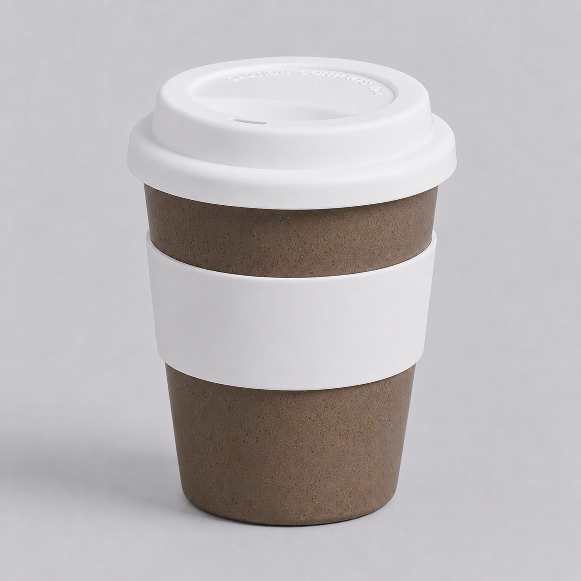Стакан из бамбукового волокна «Café» - серо-коричневый/белый
