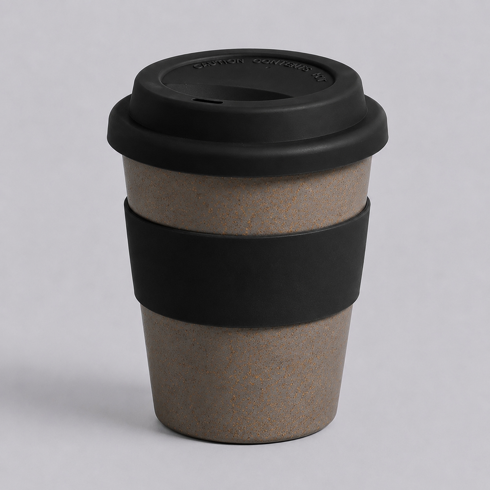 Стакан из бамбукового волокна «Café» - серо-коричневый/черный