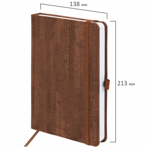 Ежедневник недатированный А5 (138x213 мм) BRAUBERG "Wood", кожзам, резинка, 136 л., коричневый, 111676 Ежедневник недатированный А5 (138x213 мм) BRAUBERG "Wood", кожзам, резинка, 136 л., коричневый, 111676 — изображение 2