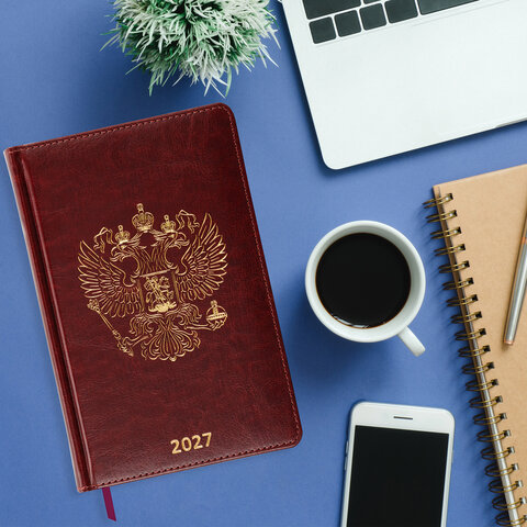 Ежедневник датированный 2027, А5, 138х213 мм, BRAUBERG "State", под кожу, коричневый, 118041 Ежедневник датированный 2027, А5, 138х213 мм, BRAUBERG "State", под кожу, коричневый, 118041 — изображение 5