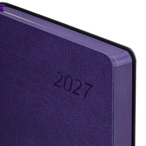 Ежедневник датированный 2027, А5, 138x213 мм, BRAUBERG "Stylish", под кожу, гибкий, фиолетовый, 117977 Ежедневник датированный 2027, А5, 138x213 мм, BRAUBERG "Stylish", под кожу, гибкий, фиолетовый, 117977 — изображение 3