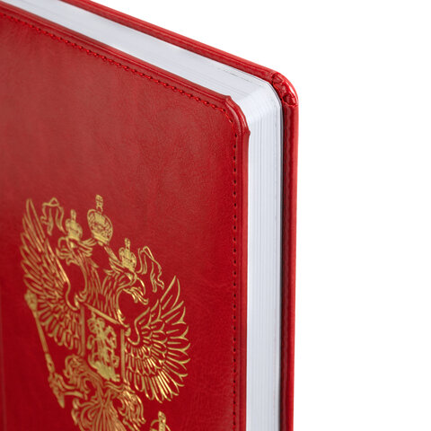 Ежедневник датированный 2027, А5, 138х213 мм, BRAUBERG "State", под кожу, красный, 118042 Ежедневник датированный 2027, А5, 138х213 мм, BRAUBERG "State", под кожу, красный, 118042 — изображение 3