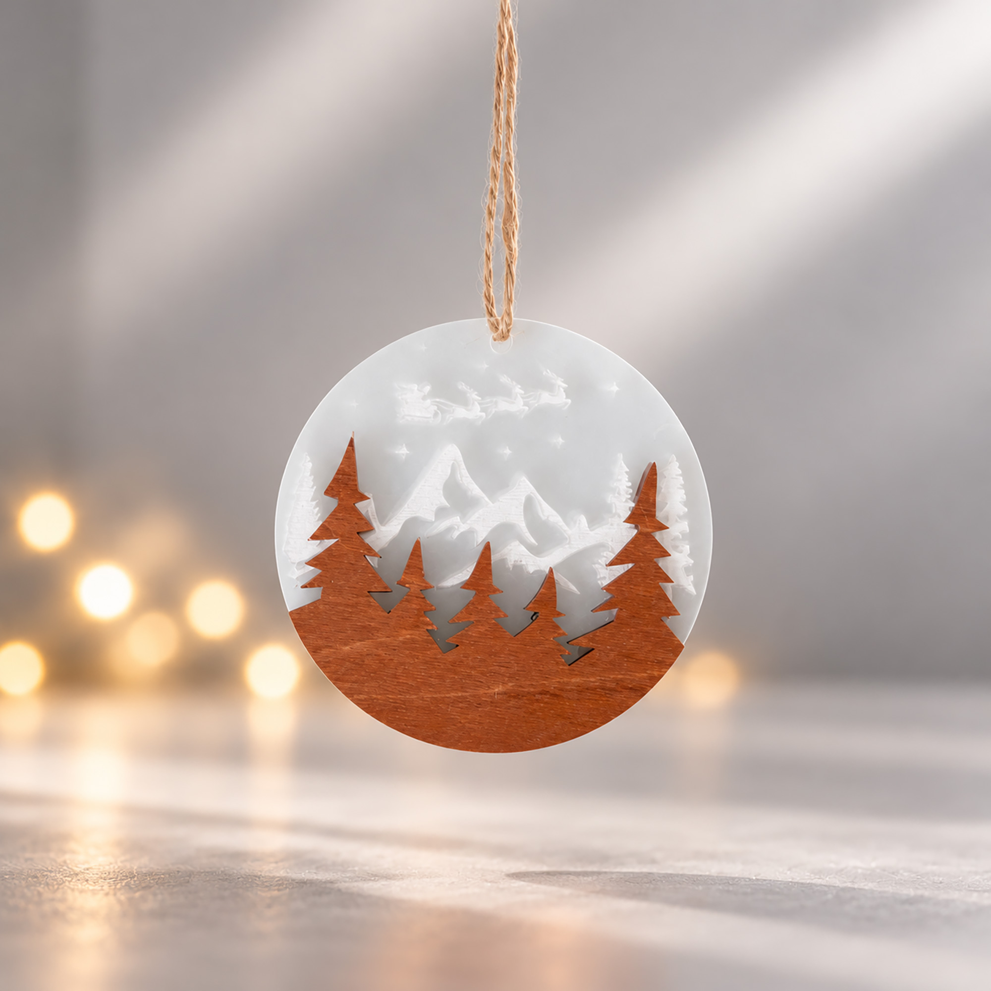 Деревянная подвеска на елку «Christmas» Деревянная подвеска на елку «Christmas»